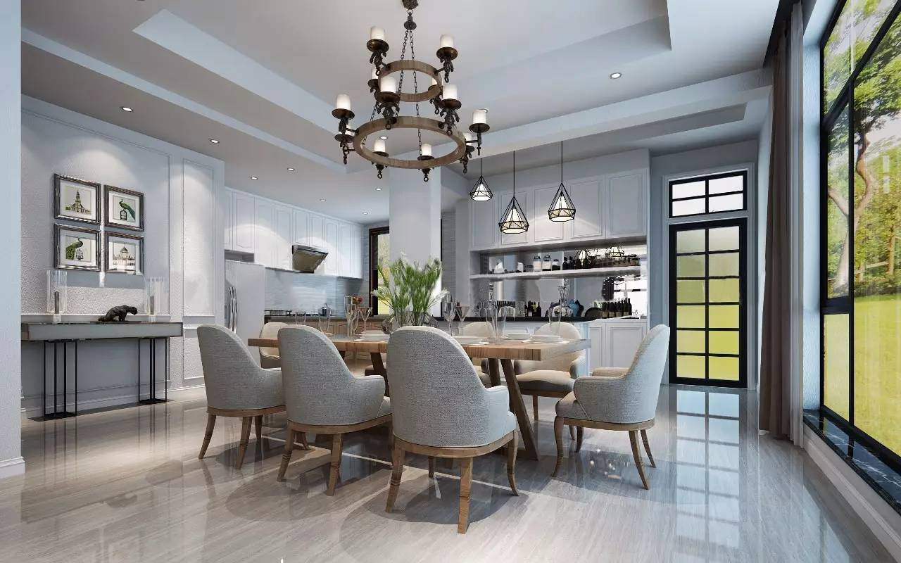 別墅裝修設計餐廳效果圖