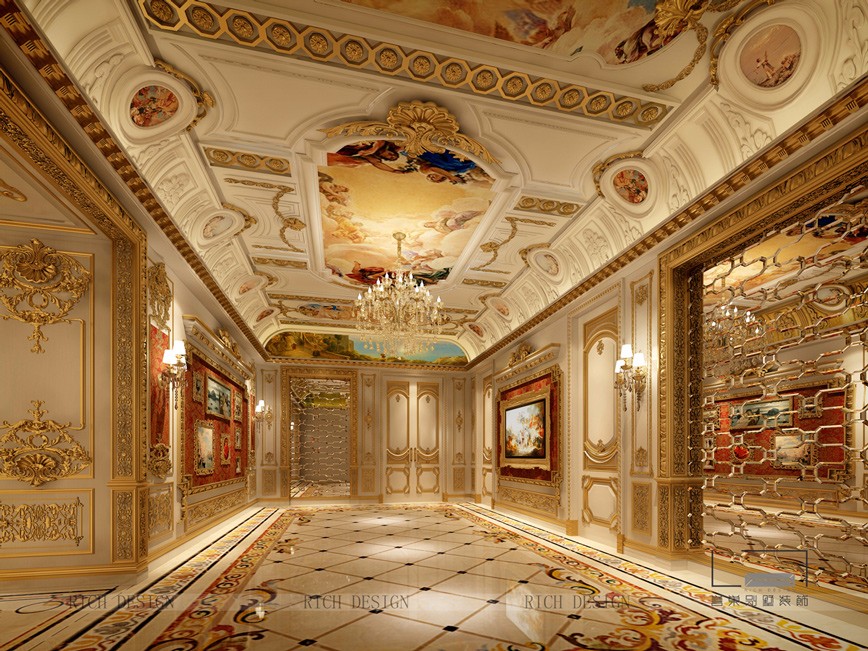 別墅法式家庭廳裝修設(shè)計(jì)效果圖