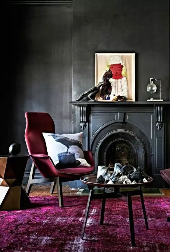 別墅配飾深色+紅色的效果圖2