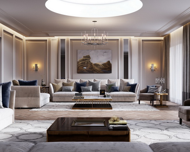 別墅現(xiàn)代客廳裝修設計效果圖