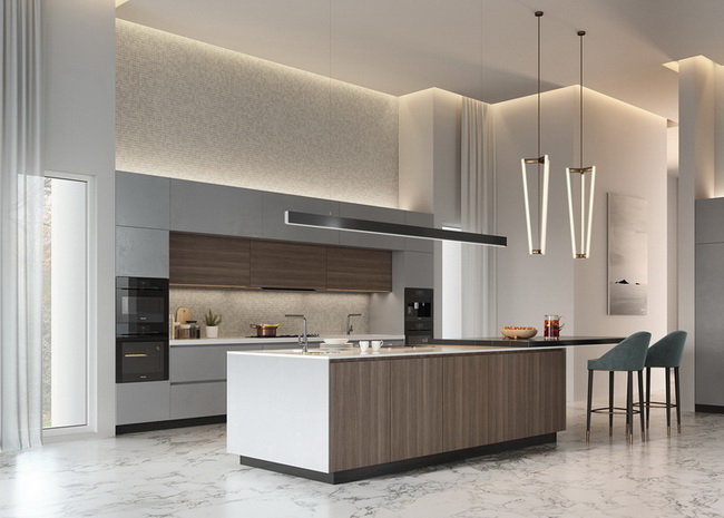 別墅現(xiàn)代廚房裝修設計效果圖