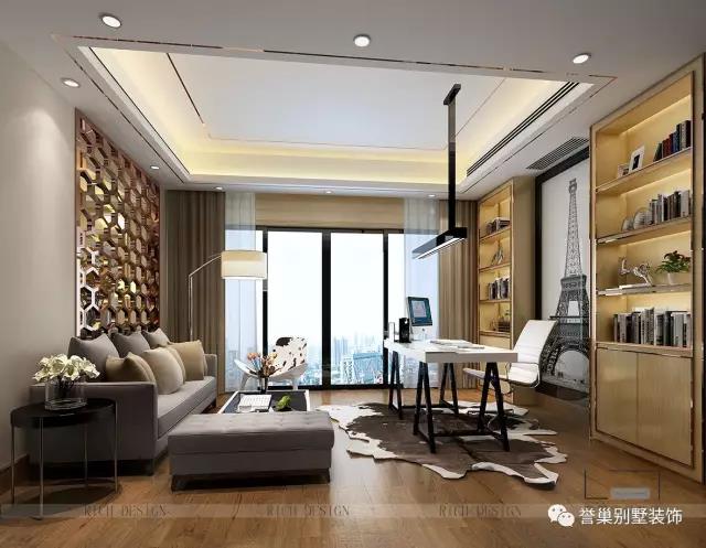 中洲中央公園書(shū)房裝修設(shè)計(jì)效果圖