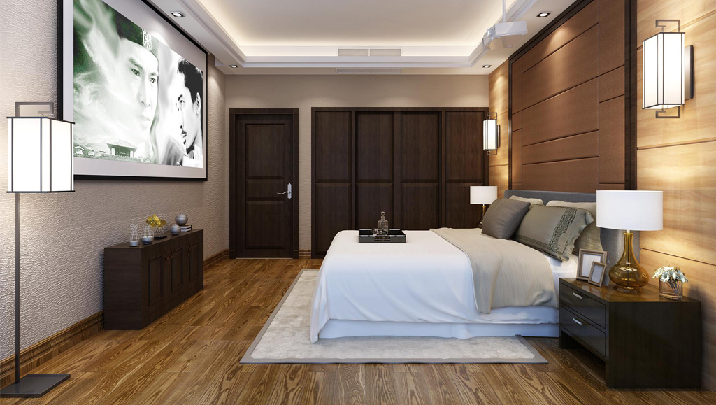 別墅中式臥室裝飾效果圖