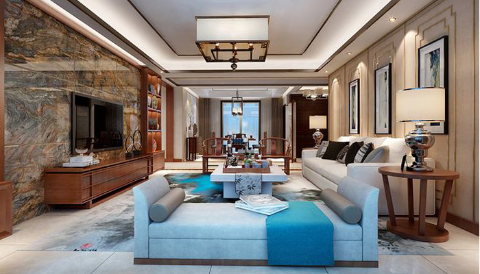 中式別墅客廳裝飾效果圖