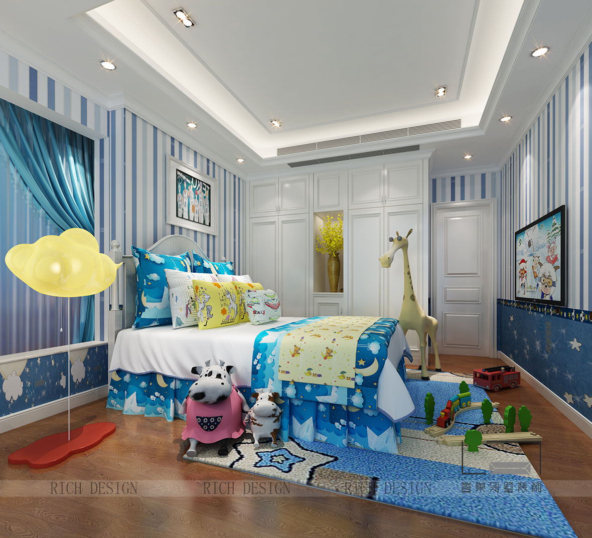 現(xiàn)代別墅小孩房裝修效果圖