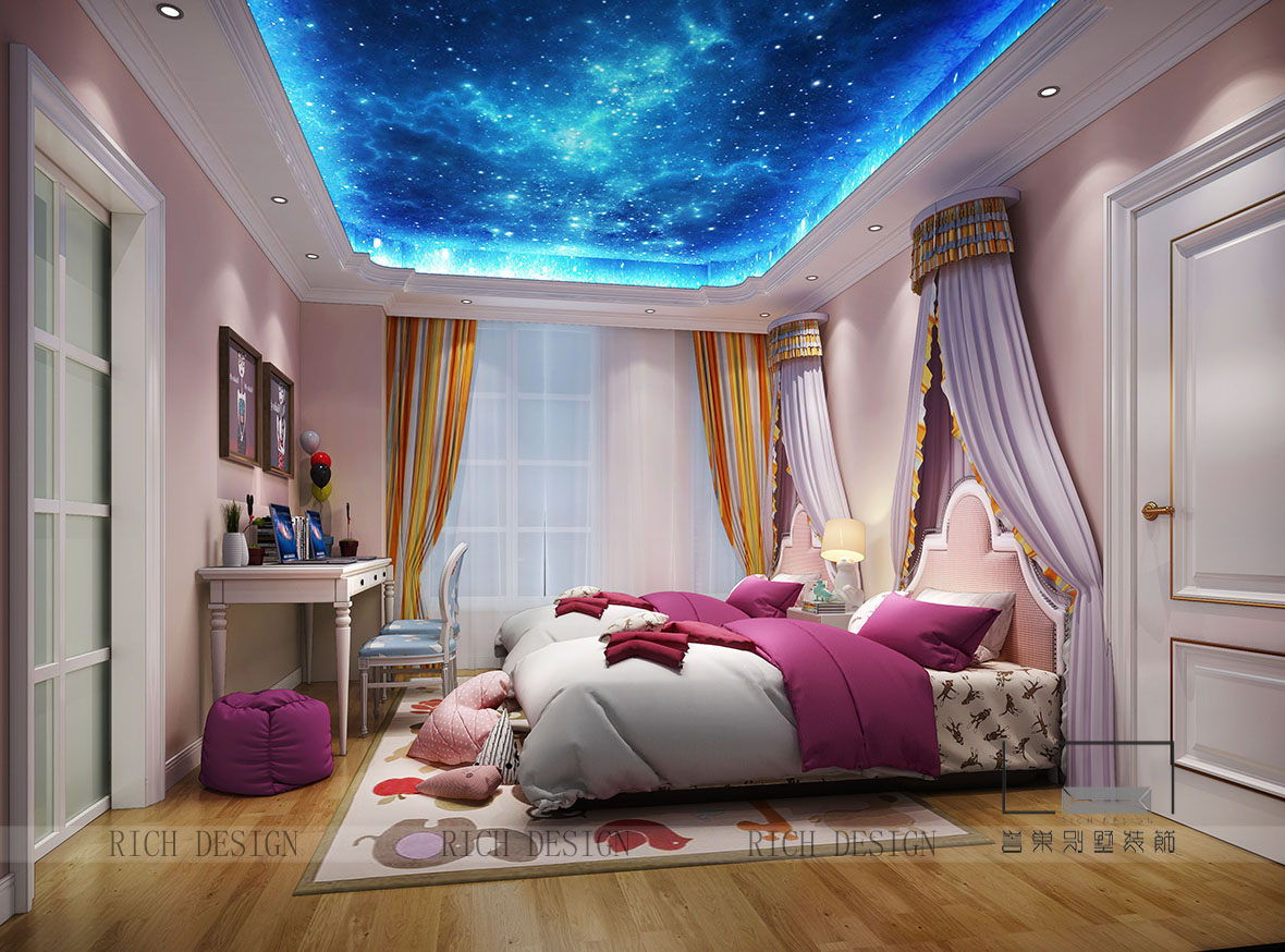 歐式別墅女孩子房裝修效果圖