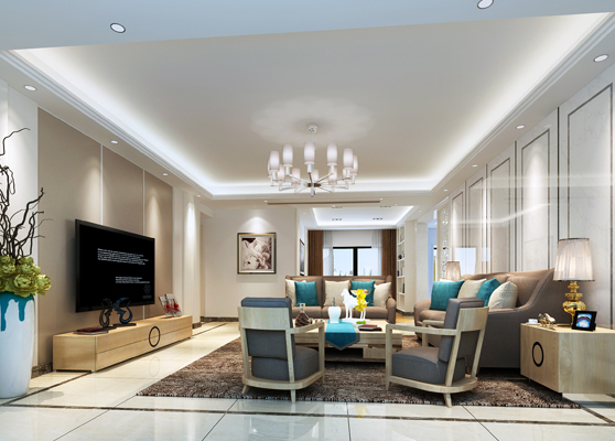 現代客廳軟裝設計效果圖