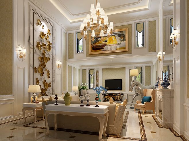 別墅客廳裝飾設(shè)計效果圖