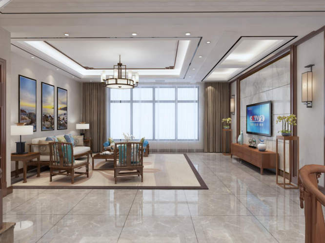 中式客廳裝飾設(shè)計效果圖