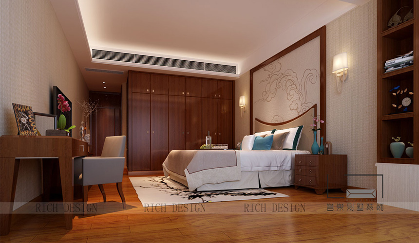 別墅中式臥室裝修設(shè)計(jì)效果圖