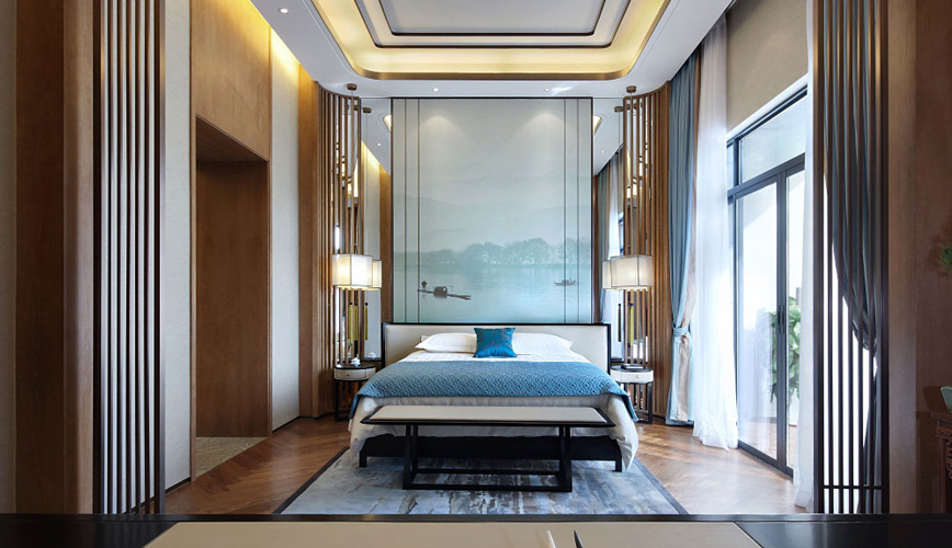 別墅中式臥室裝修設(shè)計(jì)效果圖