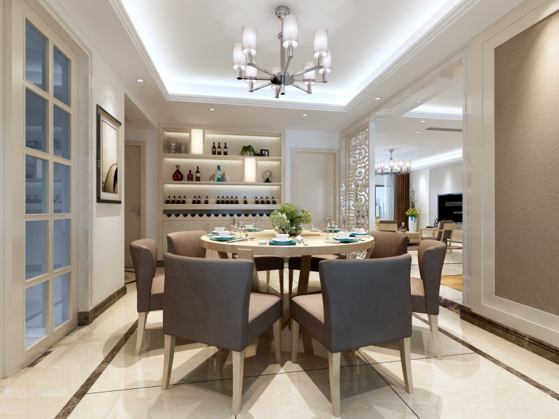 現(xiàn)代別墅餐廳裝修設(shè)計效果圖