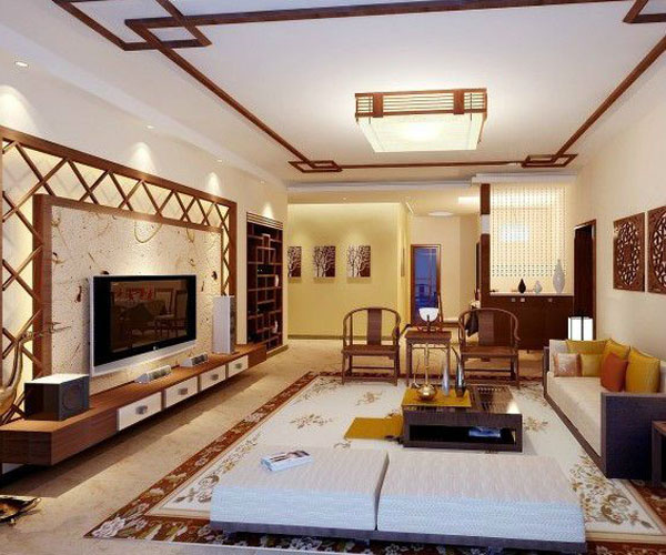 新古典中式客廳裝飾設(shè)計(jì)效果圖