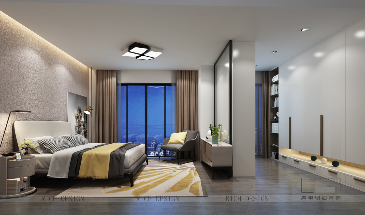 現(xiàn)代主臥裝飾設(shè)計(jì)效果圖