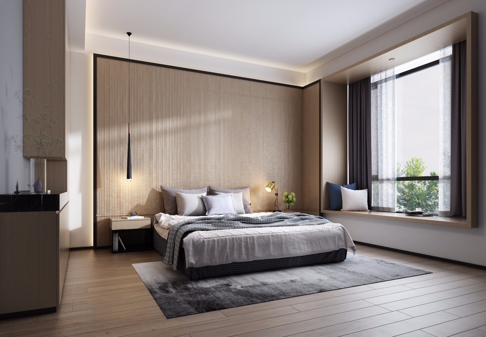 容桂-現(xiàn)代別墅臥室裝飾設計效果圖