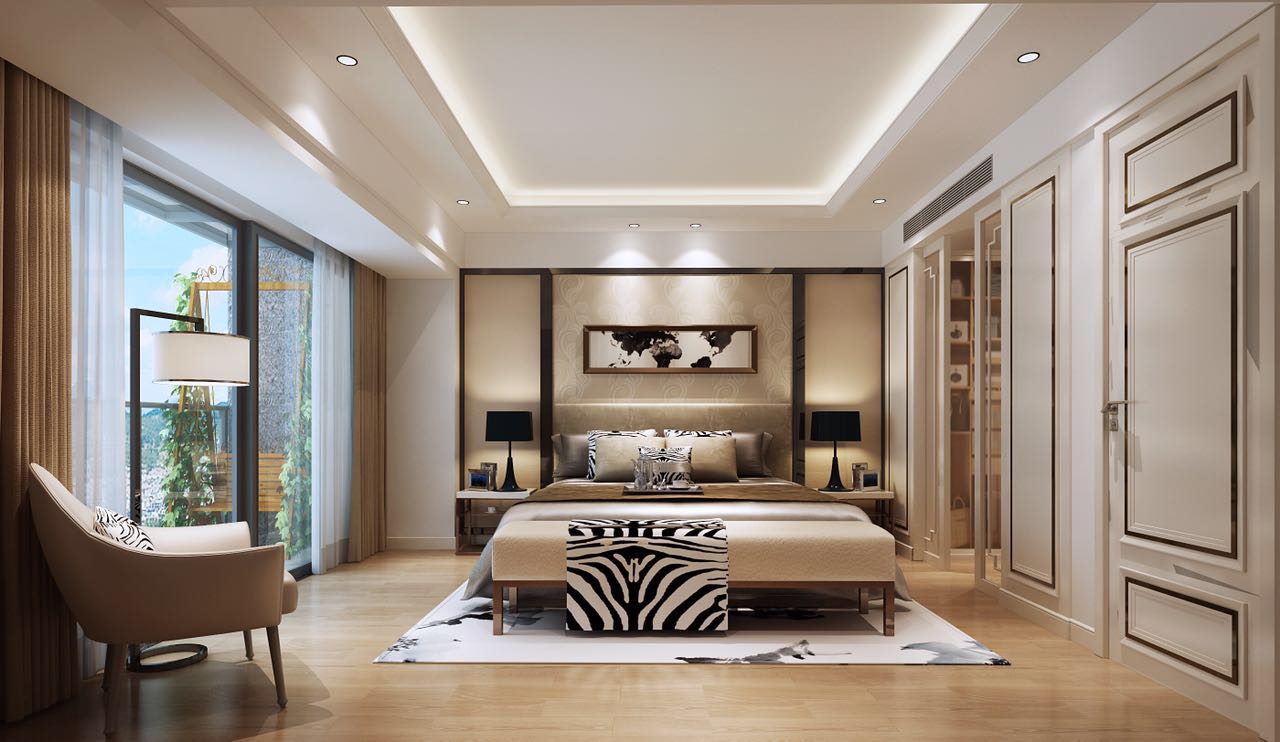 中洲中央公園別墅臥室裝飾效果圖