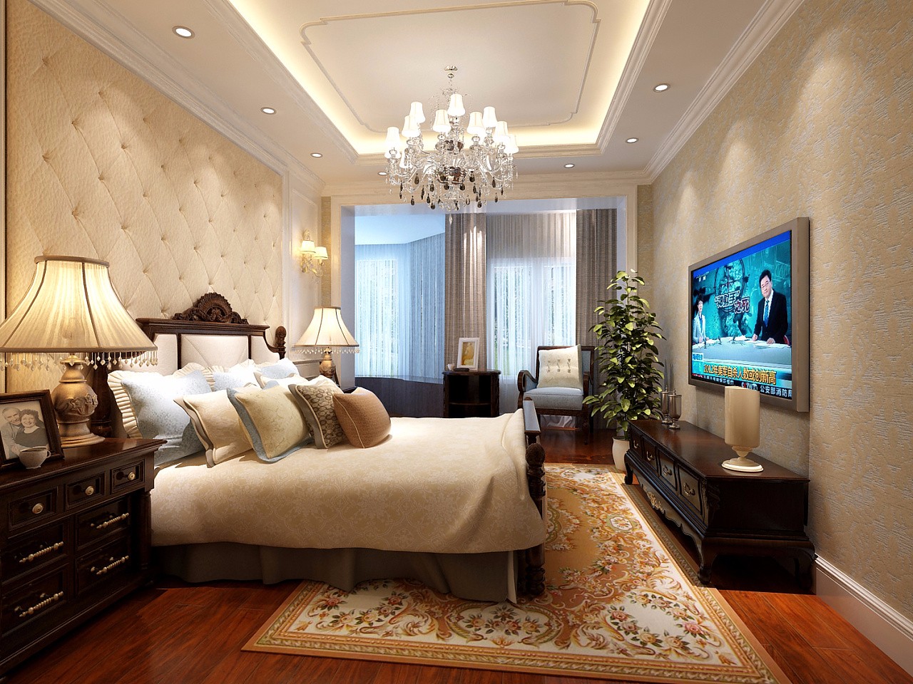 別墅歐式臥室裝修設計效果圖