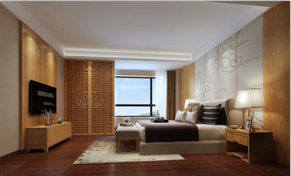 中式臥室裝飾設計效果圖