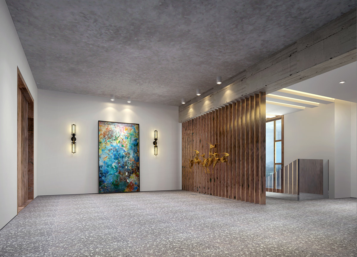 元嶼?，F(xiàn)代別墅前廳裝修設(shè)計(jì)效果圖