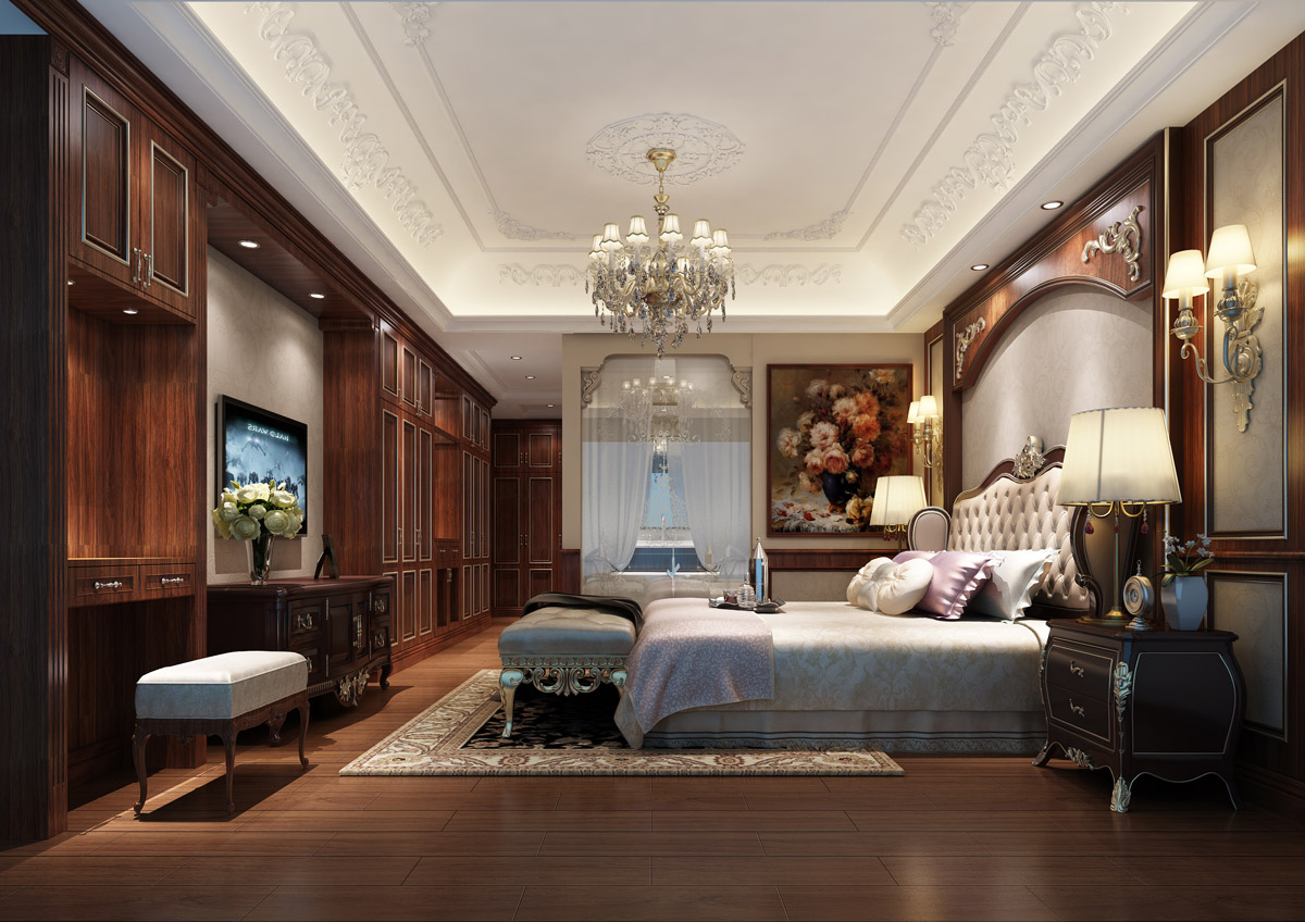別墅古典主人房裝修設(shè)計效果圖