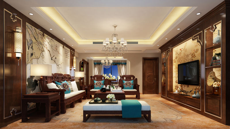 別墅中式裝飾設(shè)計效果圖