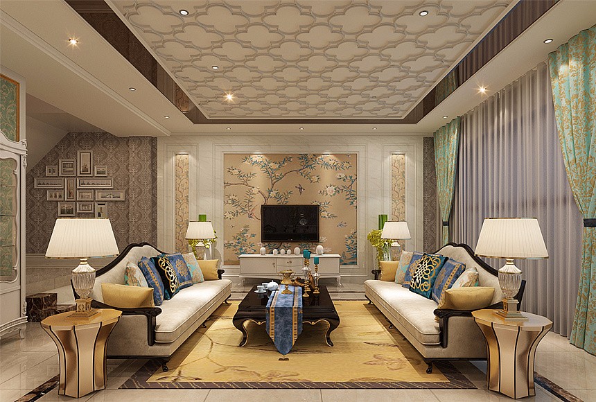 別墅現(xiàn)代客廳裝飾效果圖