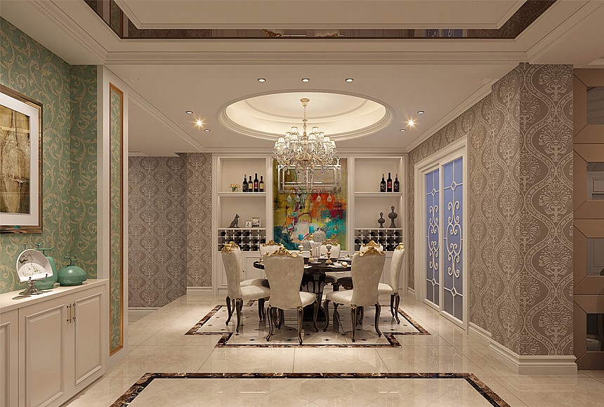 別墅現(xiàn)代餐廳裝飾效果圖
