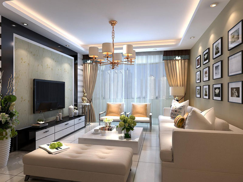 別墅裝潢現(xiàn)代客廳效果圖