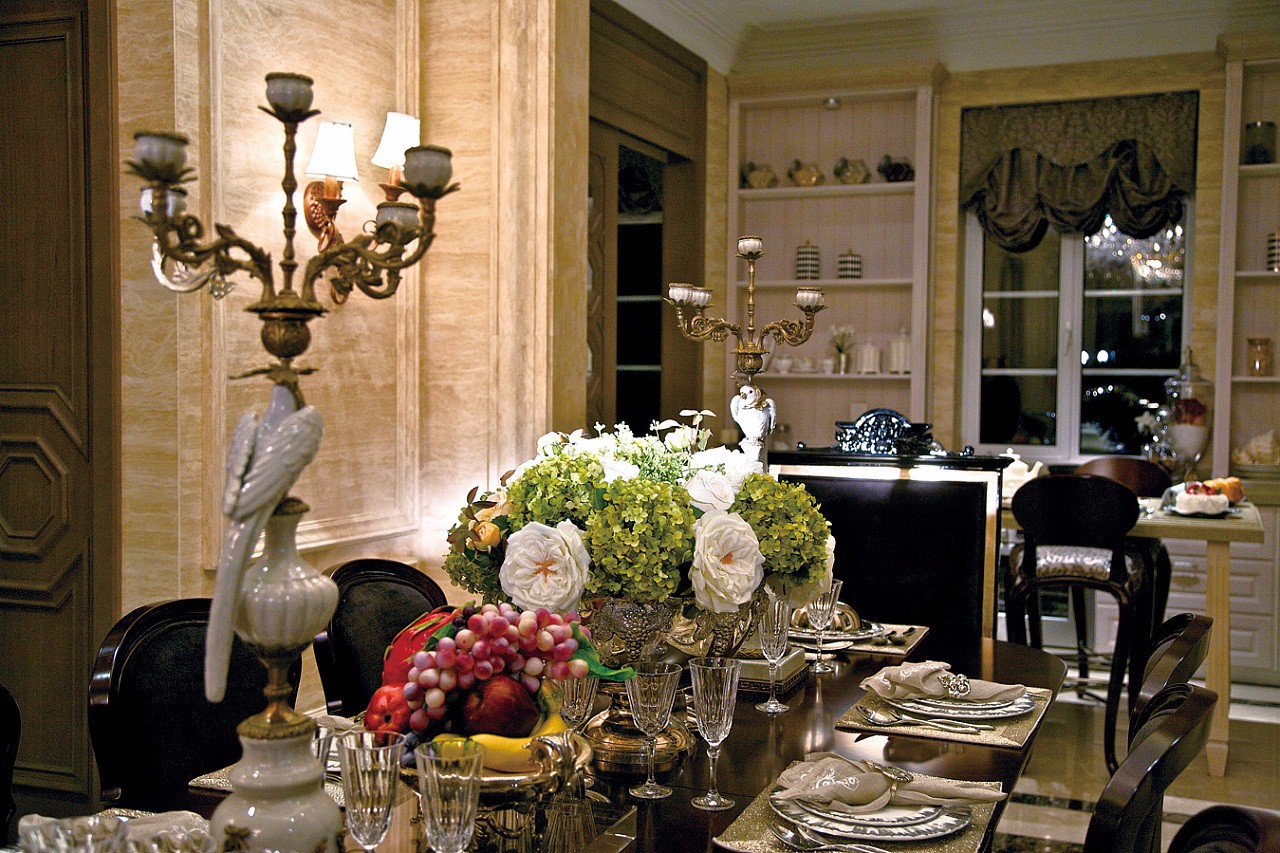 歐式別墅餐廳裝潢效果圖