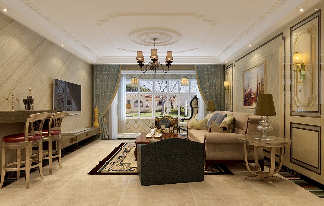 別墅客廳裝飾效果圖