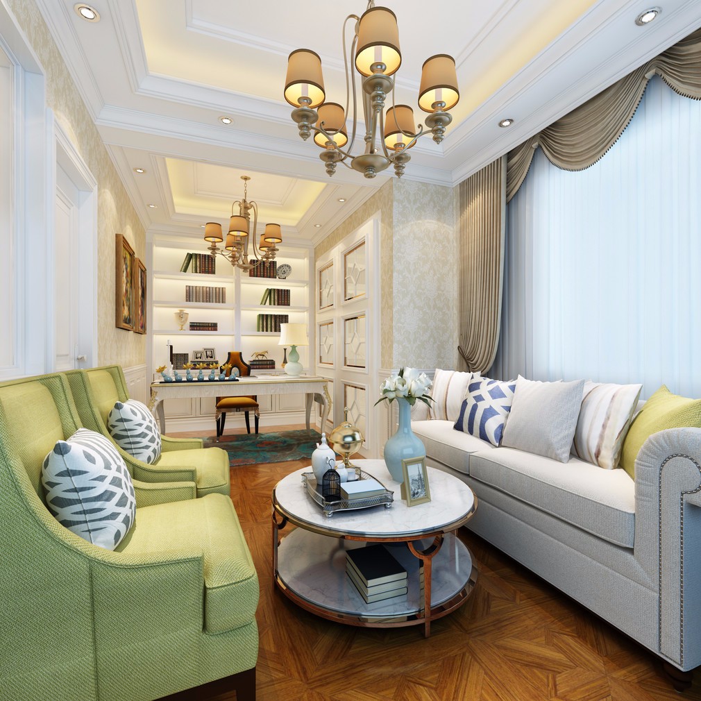 歐式別墅書(shū)房裝潢實(shí)景圖