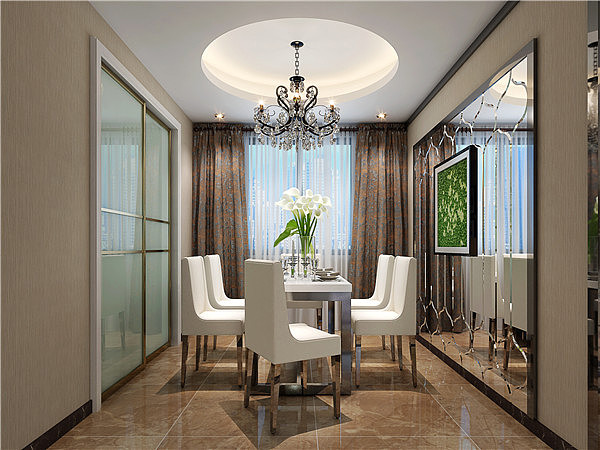 現(xiàn)代別墅餐廳裝潢效果圖