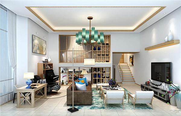 現(xiàn)代別墅客廳裝潢效果圖
