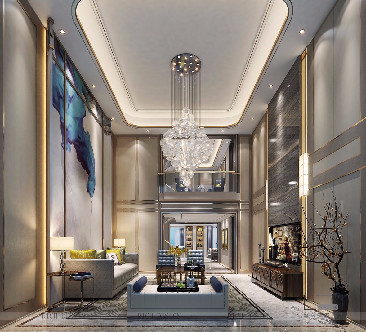 現(xiàn)代別墅客廳裝飾效果圖