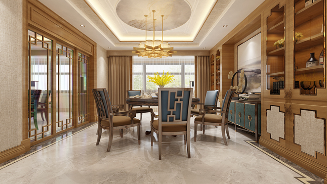  別墅現(xiàn)代餐廳裝潢風格