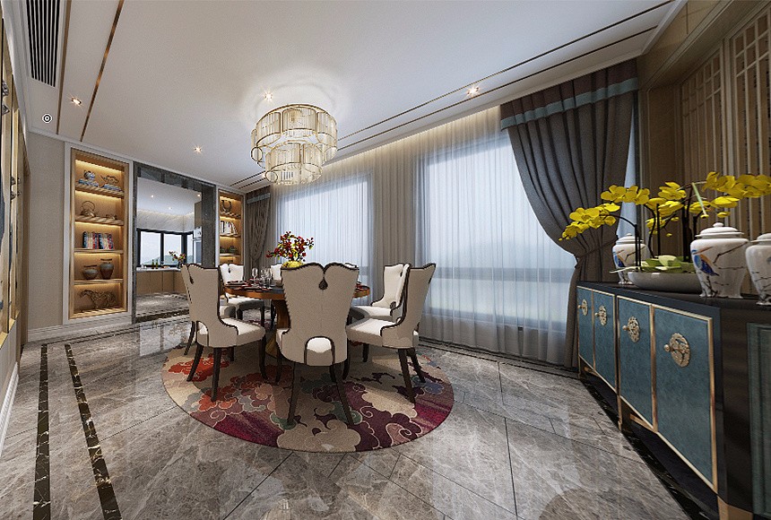 中式餐廳裝飾效果圖