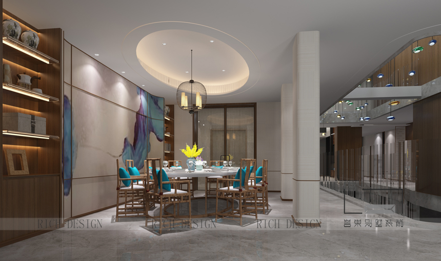 中式別墅餐廳裝飾效果圖