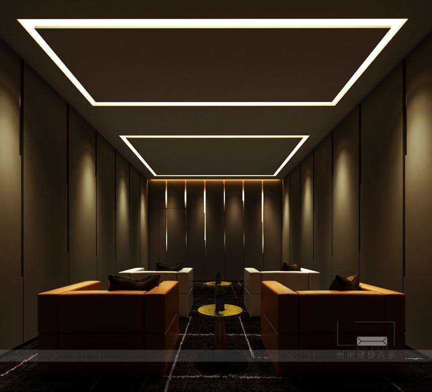 中式別墅影視廳裝飾效果圖