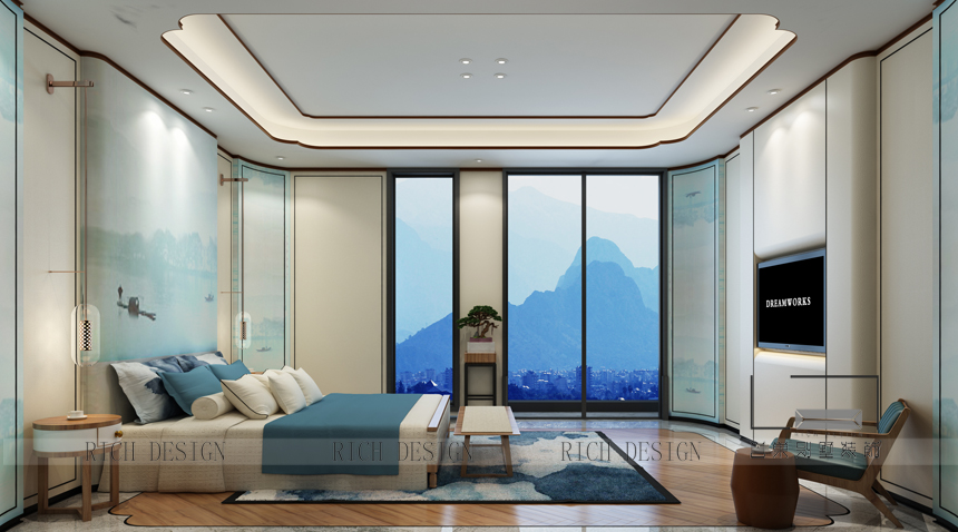 中式別墅臥室裝飾效果圖