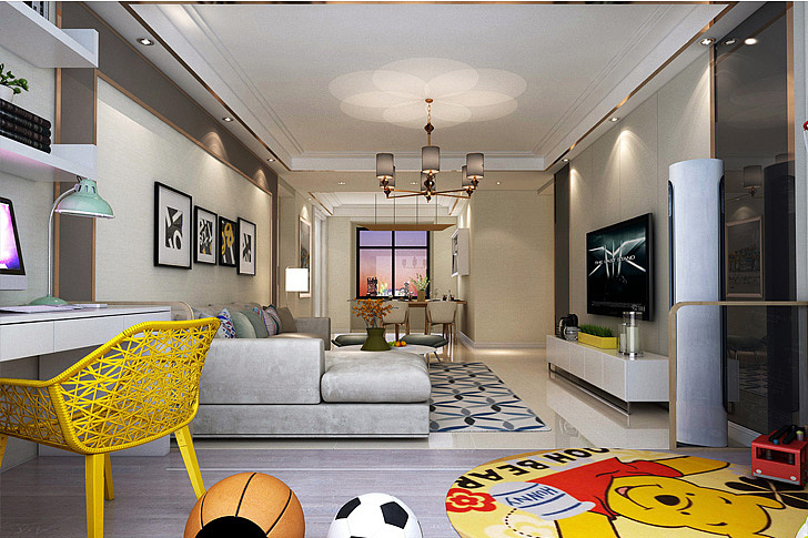 現(xiàn)代客廳裝飾角度二效果圖