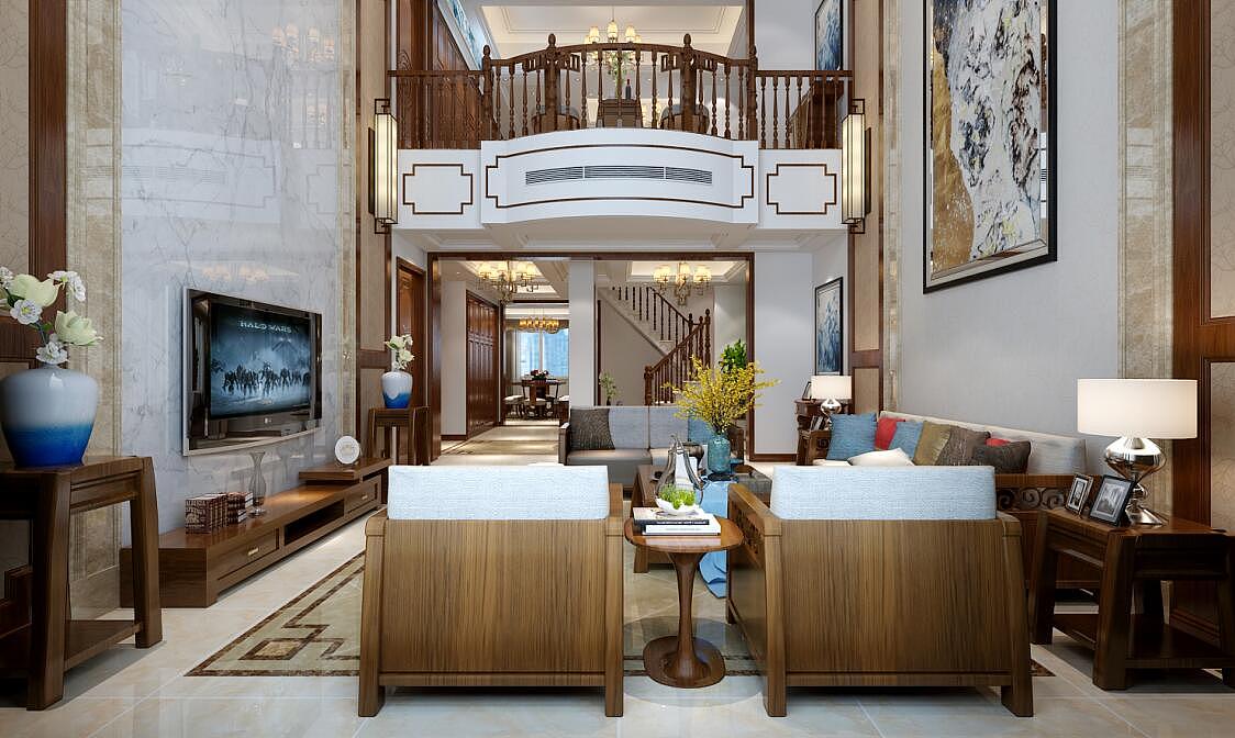 中式別墅客廳裝飾