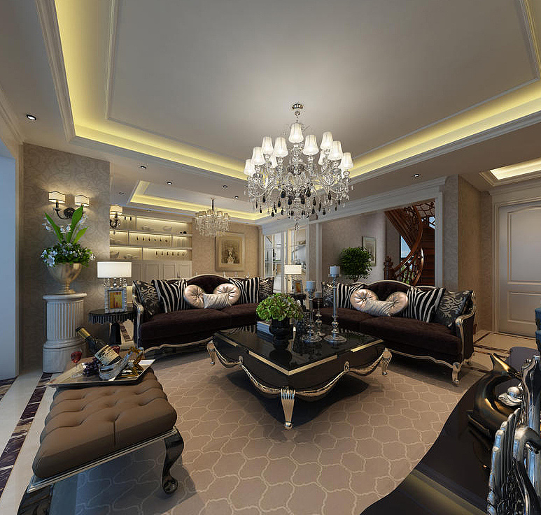 歐式客廳裝潢效果圖