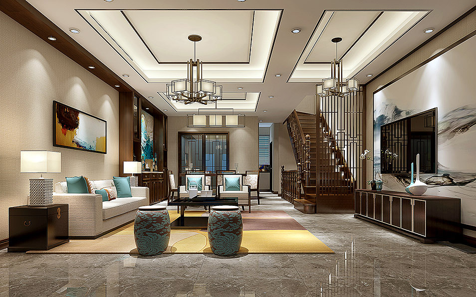 中式客廳裝飾效果圖