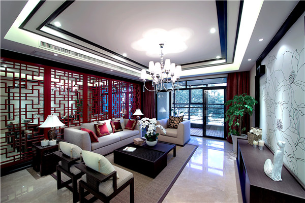 別墅中式客廳裝潢