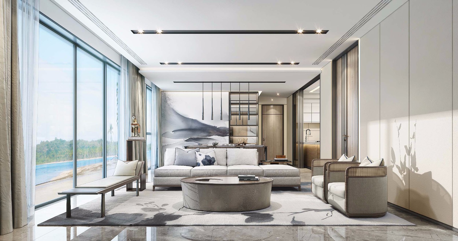 現(xiàn)代別墅客廳裝潢效果圖