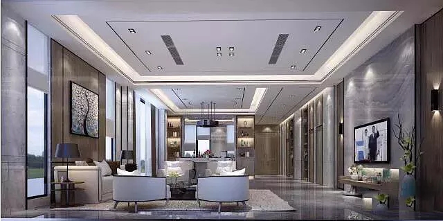 別墅現(xiàn)代客廳裝潢效果圖