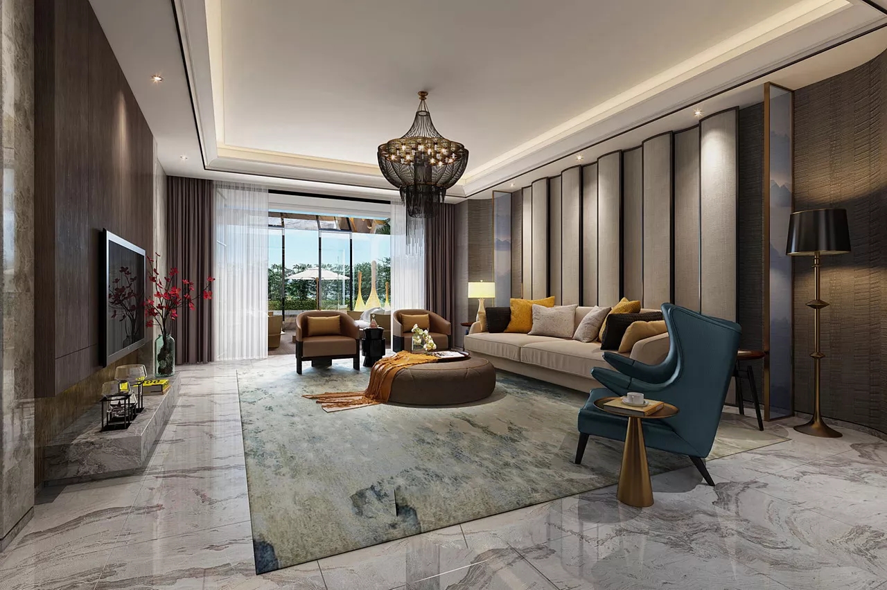 現(xiàn)代別墅裝潢—客廳實(shí)景圖