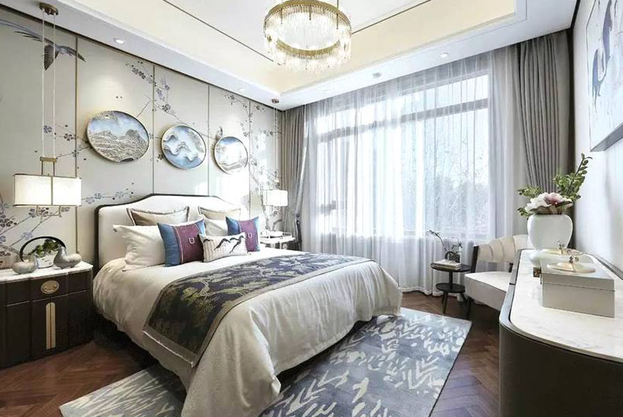 別墅中式臥室裝潢效果圖