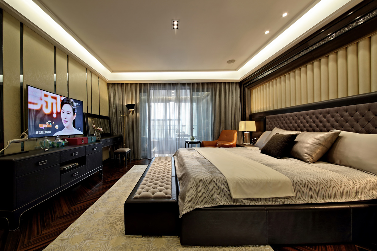 現(xiàn)代別墅臥室裝飾實(shí)景圖