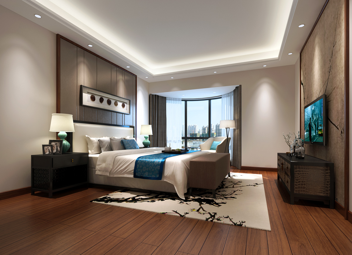 冠城世家中式客廳裝潢效果圖